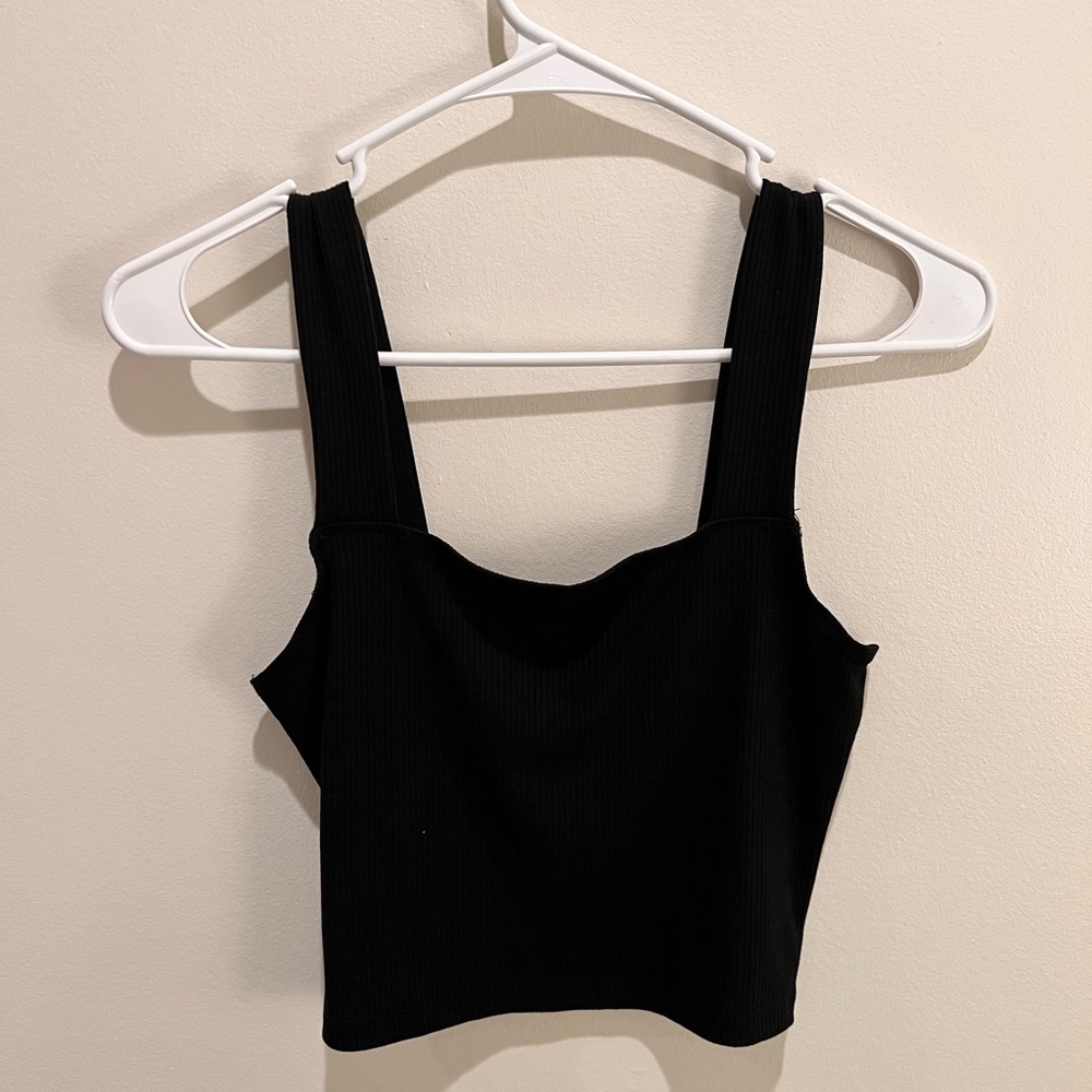 American Eagle Black Cropped Tank